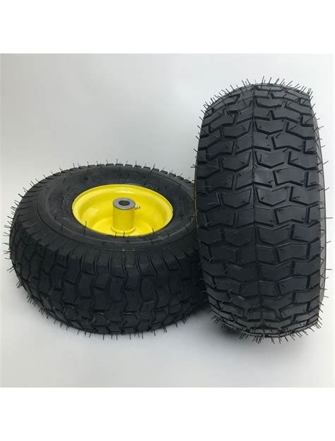 set of 2 15x6 00 6 turf tire and rim for lawn and garden mower 75 bearing