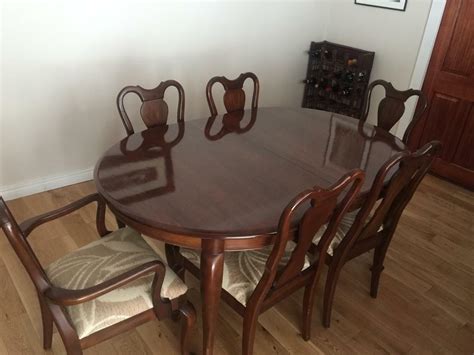 Cherry colored dining room set. Gibbard Solid Cherry Wood Dining Table with Two Leaves and ...