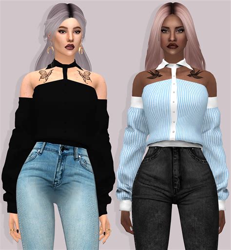 Pieflavoredpielover Hot Blooded Shirt With Sleeves By Lumy Sims