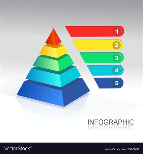 Pyramid For Infographic And Presentations Vector Image
