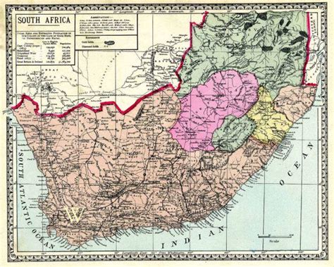 South Africa Antique Map Download From The 1890s Tunison Map For