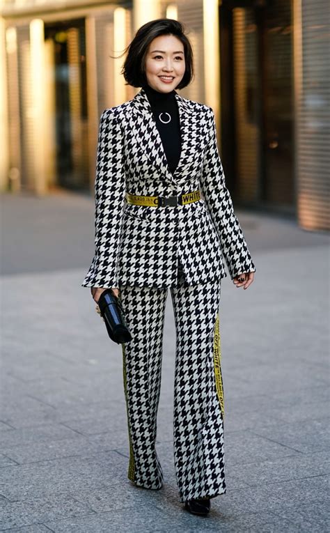Haute Houndstooth From The Best Street Style From Fashion Week Fall