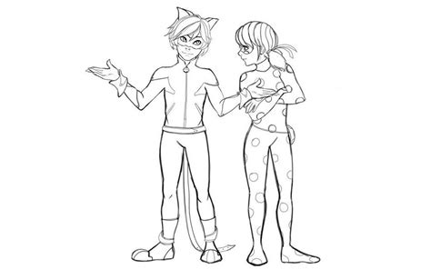Miraculous Ladybug Coloring Pages Cat Noir Sketch Coloring Page