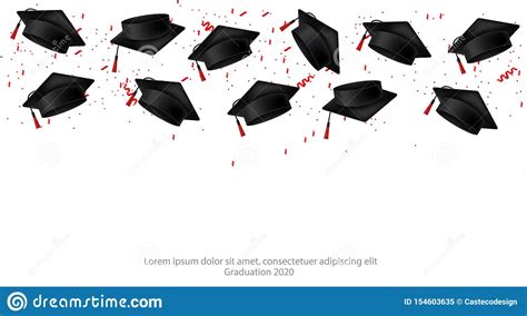 Graduation Cap Vector Realistic Back To School Background Banner