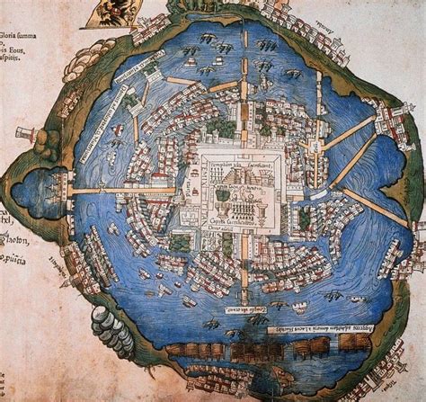Valley Of Tenochtitlan Map Ancient Maps Cartography M