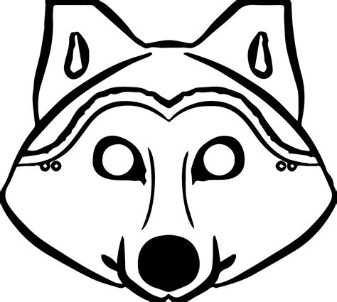 Lightly colour the face with the basic colour. Library of wolf face mask clipart black and white stock ...