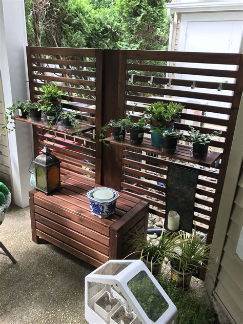 Bring a burst of color and pattern into neutral rooms with the exotic vibe of this table lamp. Patio Privacy hack IKEA applaro | Ikea patio, Ikea outdoor, Backyard patio