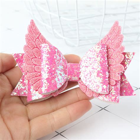 2pcs vintage hollow heart angel wing women hairpin hair clip alloy barrette beam. Angel Wing Princess Hairpin Glitter Hair Bows with Clip ...