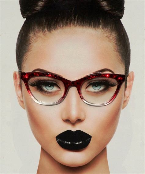 Ruby Red Horn Rimmed Eyewear Cat Style Eyewear Hipster Eye Glasses Red Swarovski Crystal