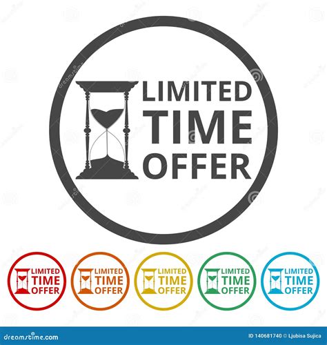 Limited Time Offer Icons Set Stock Vector Illustration Of Color