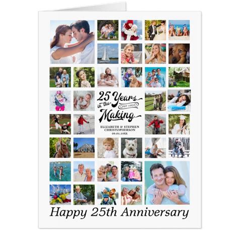 25th Anniversary Photo Collage 25 Years In Making Card