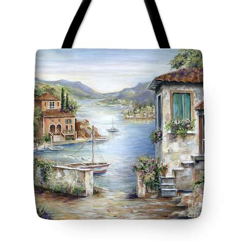 Tuscan Villas By The Lake Painting By Marilyn Dunlap