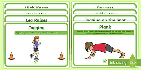 Physical Health Lesson Plan Fitness Station Cards Twinkl