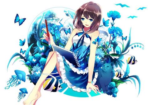 46 Blue Anime Wallpaper On Wallpapersafari