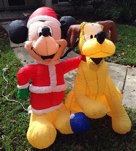 Disney Gemmy 4 Mickey Mouse And Pluto Lighted Airblown Inflatable