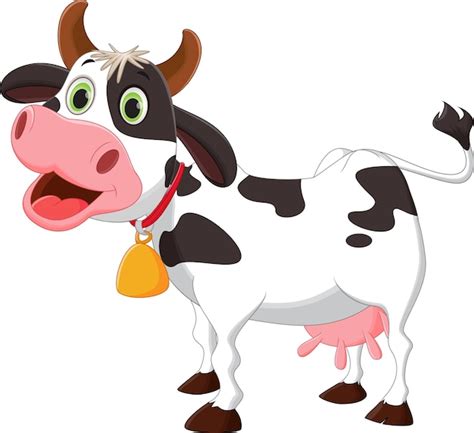 Premium Vector Happy Cow Cartoon