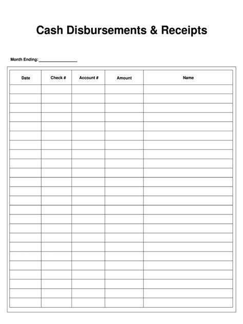 Cash Disbursements & Receipts Form - Fill Out and Sign Printable PDF
