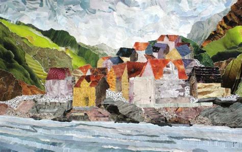 paper paintings collage landscapes | Collage created using torn images from magazines, sheet ...