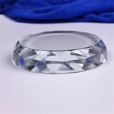 Top Quality Glass Paperweight Round Faceted Blank Crystal Paperweight