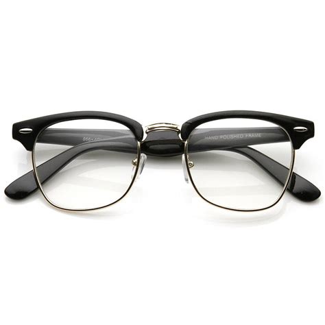 Vintage Inspired Classic Clubmaster Nerd Wayfarers Uv400 Clear Lens