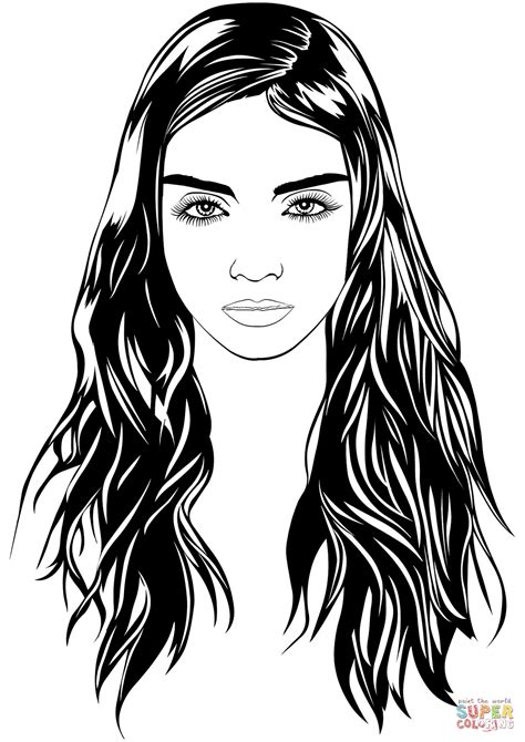 Woman Portrait Coloring Page Free Printable Coloring Pages