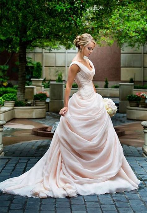 Blush Pink Wedding Dresses With Ruffles Sweetheart Vintage Bridal Gowns · Shedress · Online