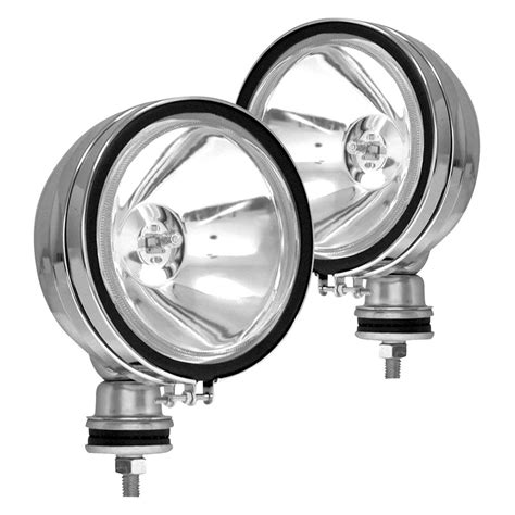 Package includes wiring harness, relays, universal switch, brackets and all necessary hardware for installation. Anzo® 821001 - 6'' Chrome Round Halogen Fog Light Assembly