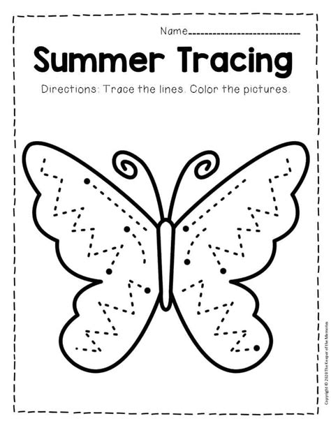 Free Printable Tracing Summer Preschool Worksheets The Keeper Of The