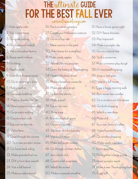 The Ultimate Guide For The Best Fall Ever Fall Bucket List Printable