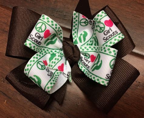 Girl Scout Troop Double Stacked Pinwheel Boutique Hair Bow Etsy