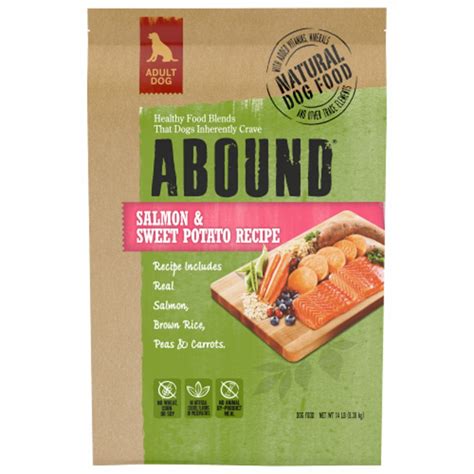 Abound Natural Dog Food Salmon And Sweet Potato Recipe 14 Lb Vitacost