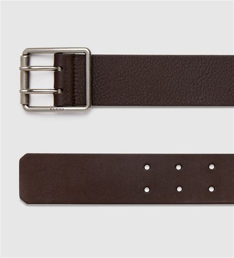 Lyst Gucci Leather Belt With Double Prong Square Buckle