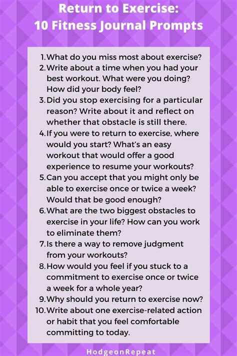 Return To Exercise 10 Fitness Journal Prompts To Get You Started In