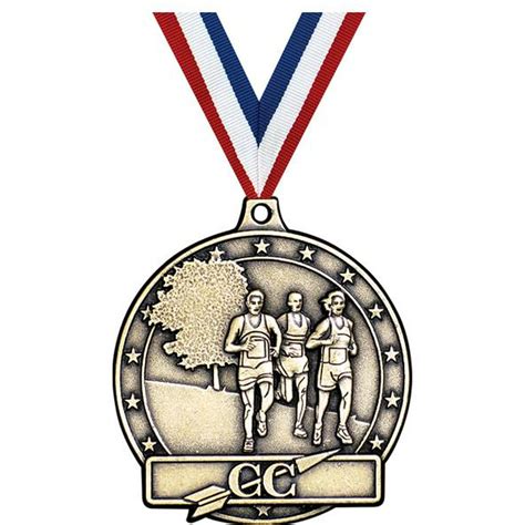 Cross Country Medals 2 Gold Diecast Cross Country Medal Award 1 Pack