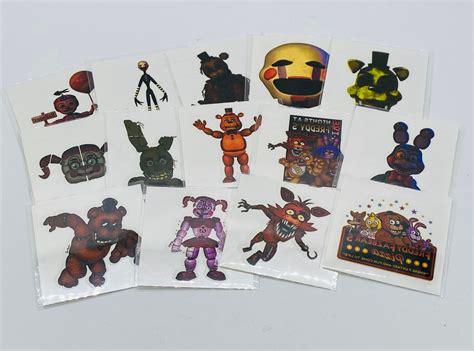 14 Five Nights At Freddys Tattoos Birthday Party Favors Fnaf Etsy