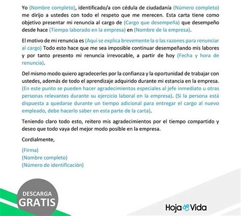 Word Modelo Carta De Renuncia Colombia Peter Vargas Ejemplo De Carta