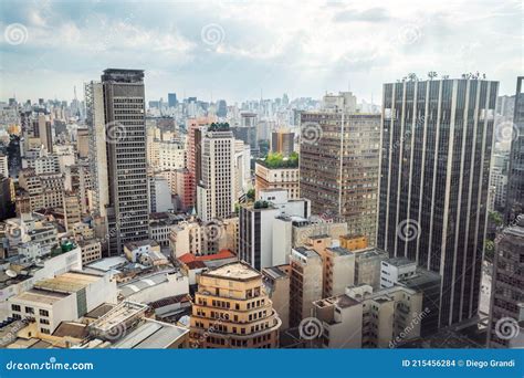 Aerial View Of Downtown Sao Paulo Buildings Sao Paulo Brazil Stock