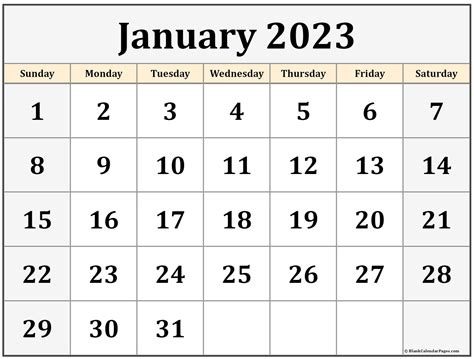 Free Printable Calendar January 2023 2023 Calender