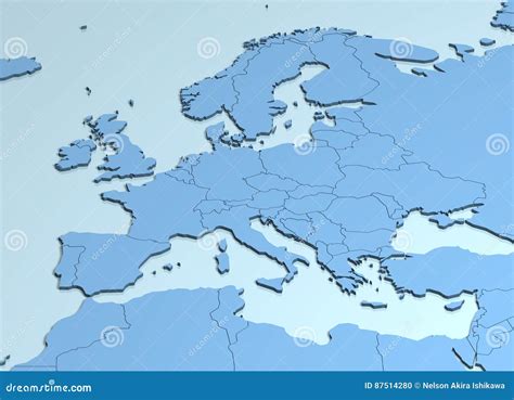 Europe Mainland Vector Cartoon Relief Map 84928381