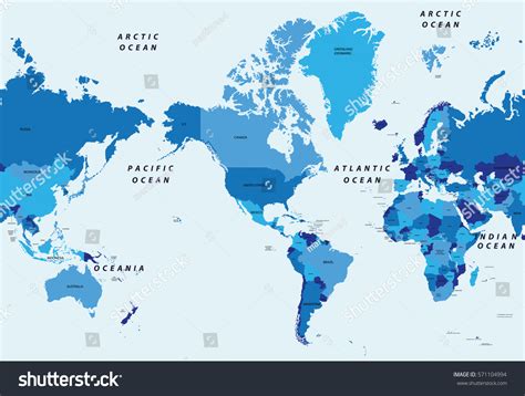 World Map Pacific Ocean