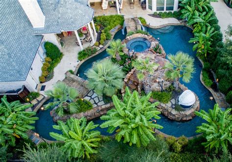 Residential Pools With Waterfalls And Lazy River Colleyville