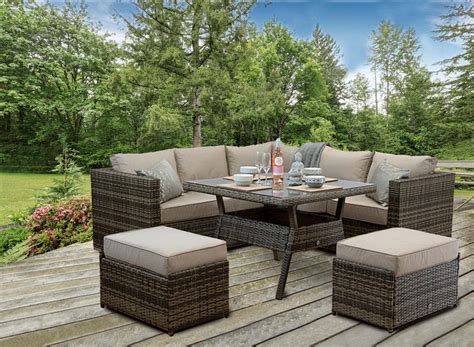 Taking the natural beauty of wicker to new heights with rich finishes that range from earthy, to polished and weave patterns. Rattan Patio Outdoor Garden Corner Sofa Dining Table ...