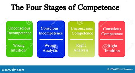 Four Stages Of Competence Stock Illustration Illustration Of