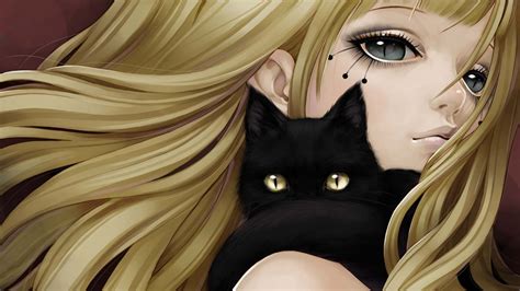 Anime Girl And Black Cat High Definition Wallpapers Hd Wallpapers The Best Porn Website