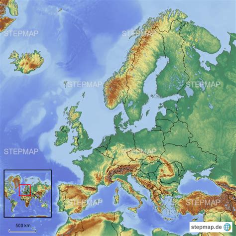 Diercke weltatlas kartenansicht europa politische ubersicht 978 3 14 100800 5 85 5 1 / die länder in europa auf der europakarte. StepMap - Stumme Europakarte - Landkarte für Deutschland
