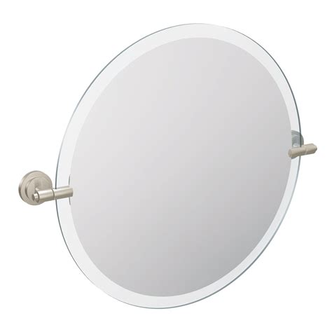 Moen Iso 22 In Brushed Nickel Round Frameless Bathroom Mirror At