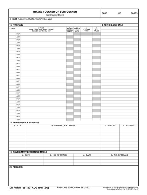 5 Printable Dd Form 1351 2c Fillable And Savable Templates Fillable