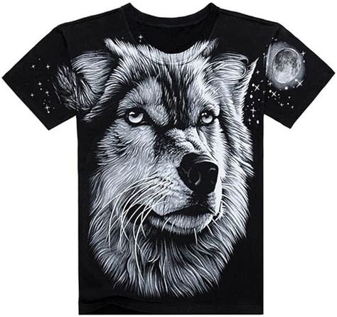 Jack Fashion Men S Cotton Black T Shirt Wolf Portrait Short Sleeve Tee XXX Large Amazon