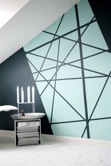 Welche farbe in welches zimmer? Wand im Flur geometrisch dekorieren | Wandgestaltung farbe ...