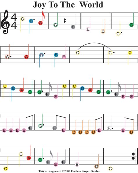 Mp3/03_reading_sheet/rsm03_note_values_1.mp3 how a note looks on paper will tell us how long that note is played for. Christmas Sheet Music For Guitar | Easy Guitar Songs Color Coded Christmas Sheet Music for "Joy ...